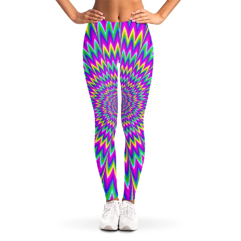 Spiky Spiral Moving Optical Illusion Women's Leggings