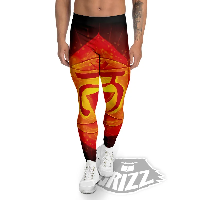 Spiritual Muladhara Chakra Print Men's Leggings