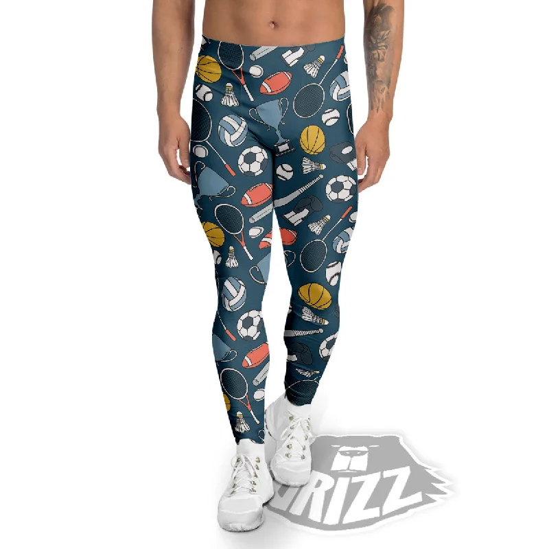 Sport Lacrosse Print Pattern Men's Leggings