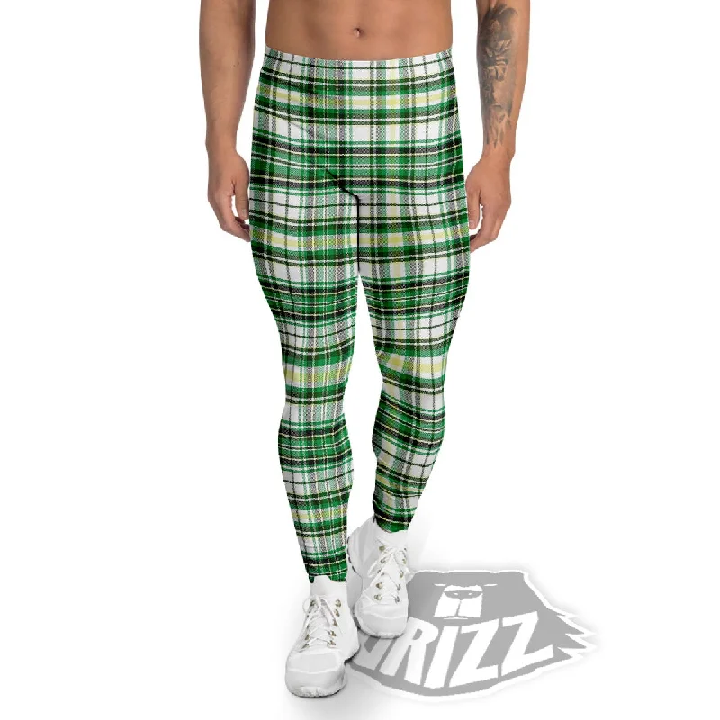 St. Patrick's Day Irish Tartan Print Men's Leggings