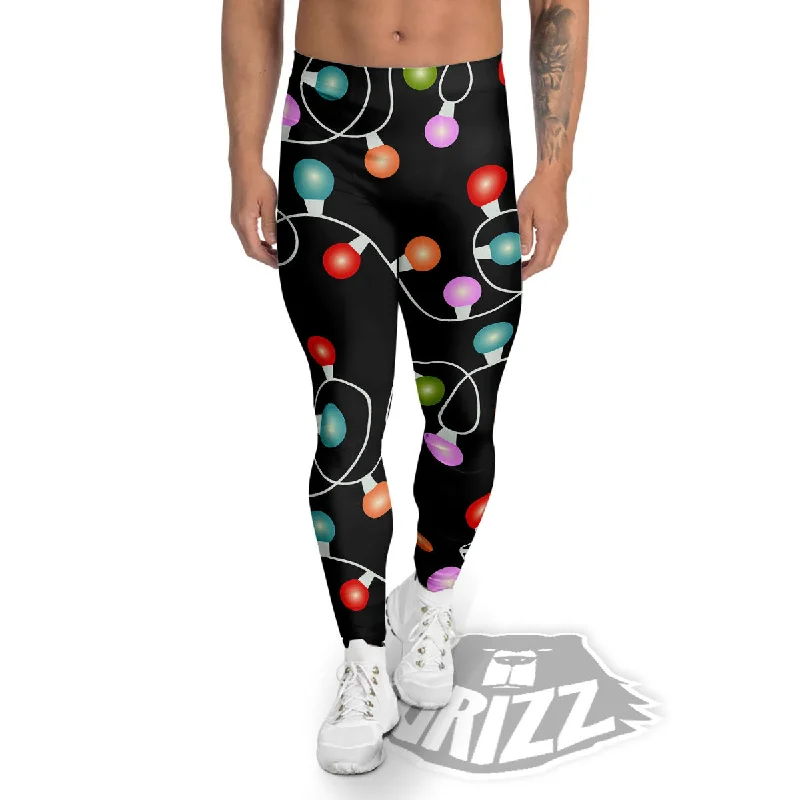 String Lights LED Christmas Print Men's Leggings