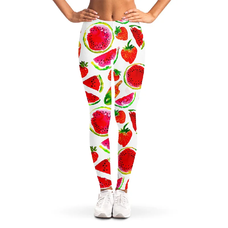 Summer Fruits Watermelon Pattern Print Women's Leggings