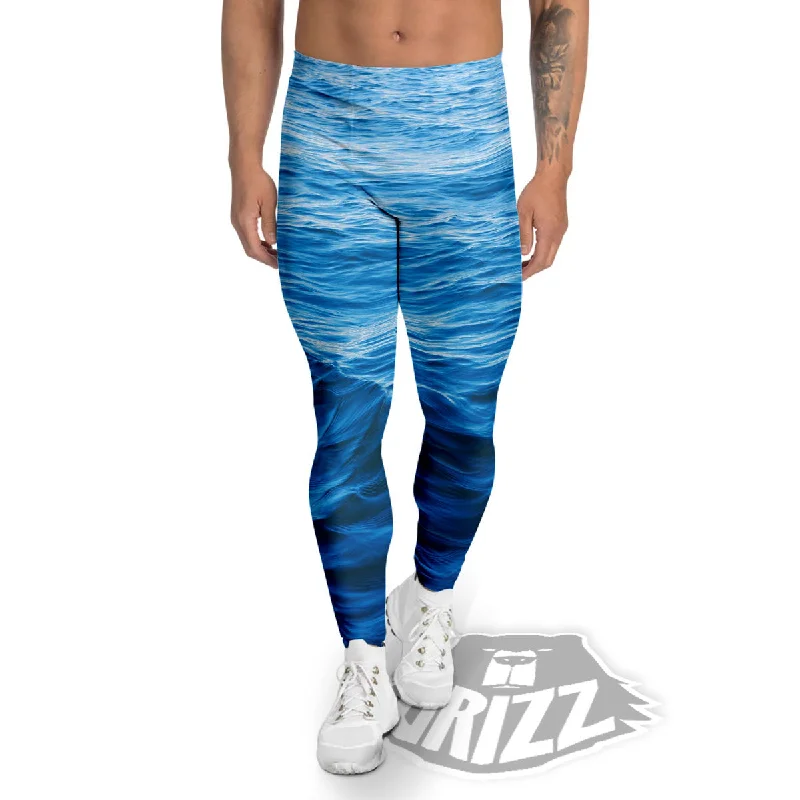 Surface Ocean Print Men's Leggings