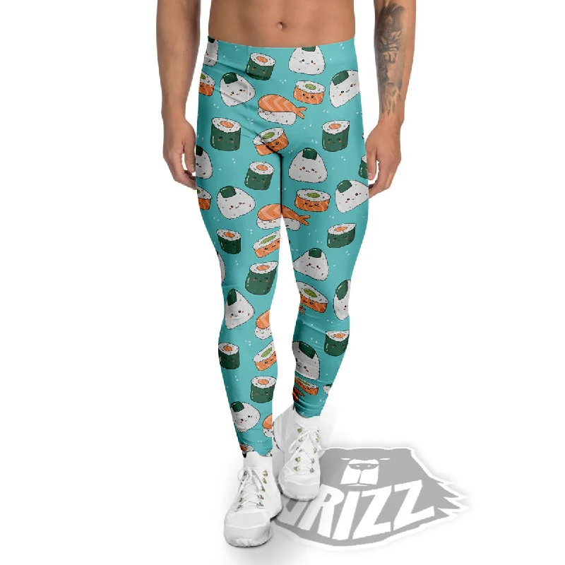 Sushi Kawaii Japanese Print Pattern Men's Leggings