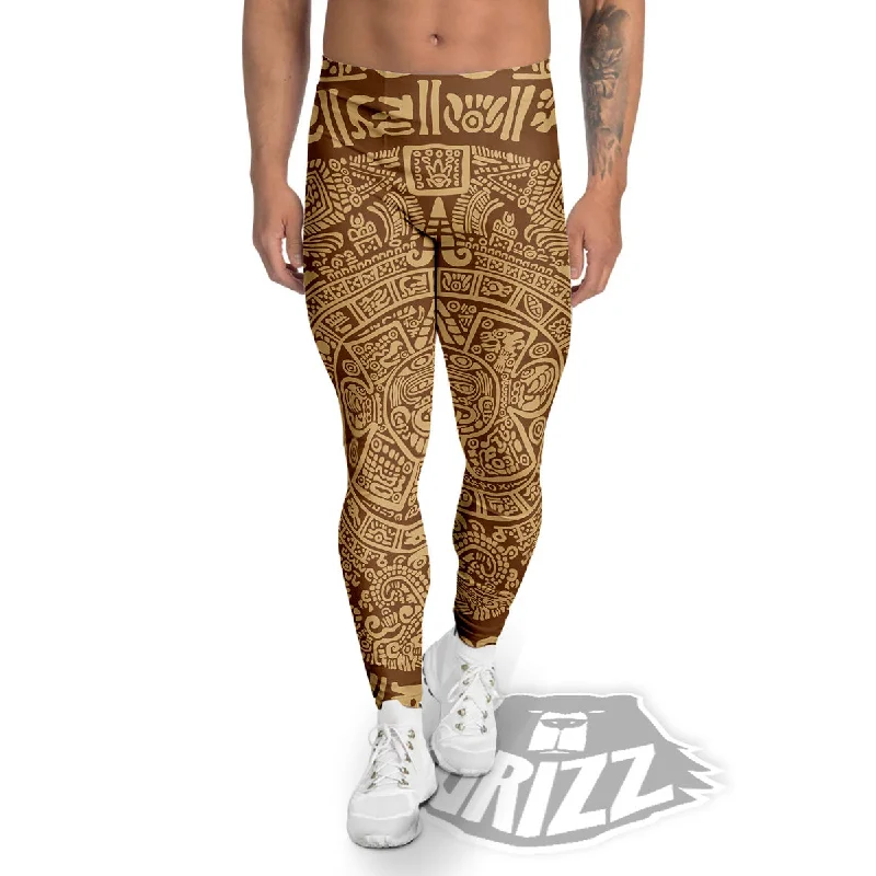 Symbol Mayan Print Men's Leggings