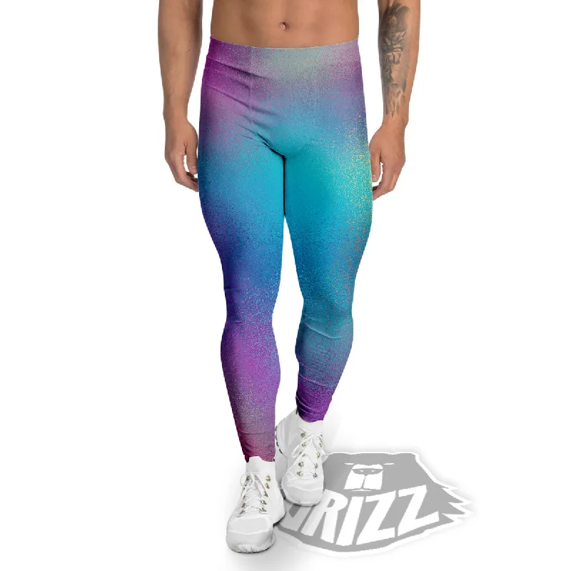 Texture Holographic Print Men's Leggings