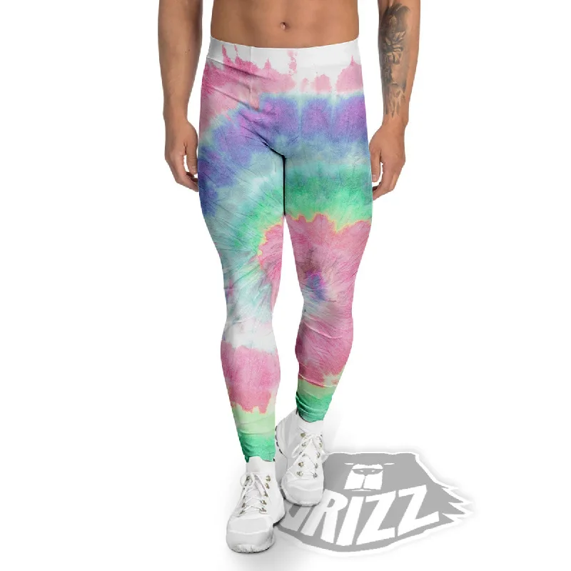 Tie Dye Pastel Print Men's Leggings