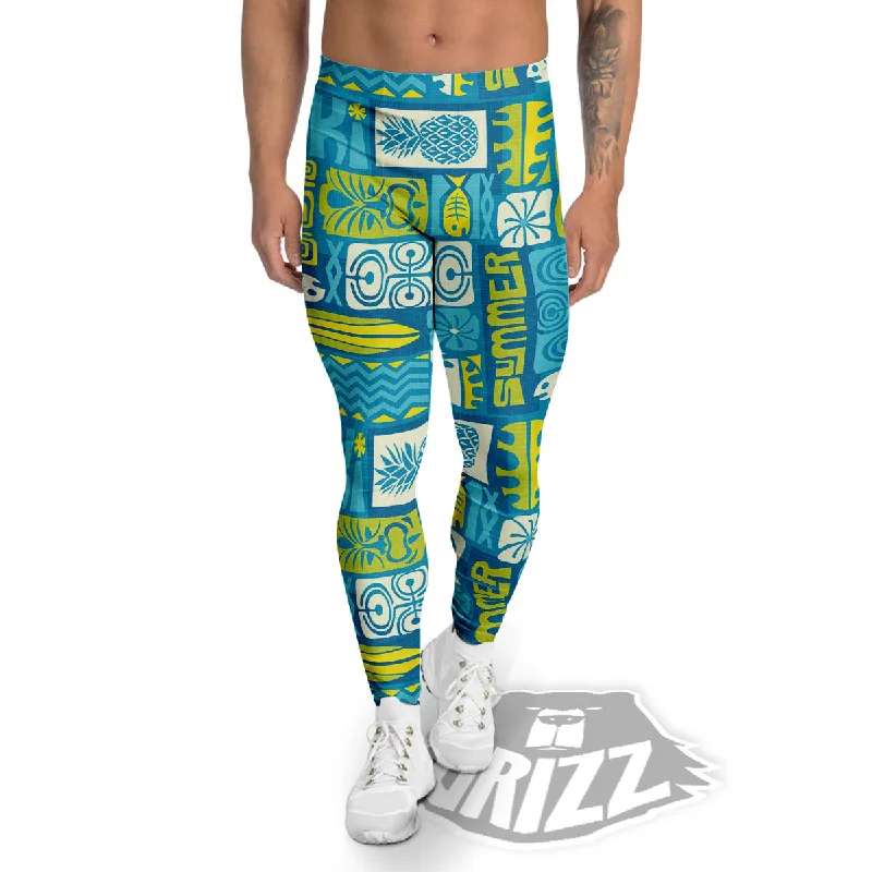 Tribal Hawaii Polynesian Print Men's Leggings