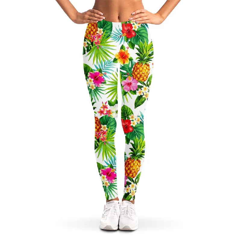 Tropical Aloha Pineapple Pattern Print Women's Leggings