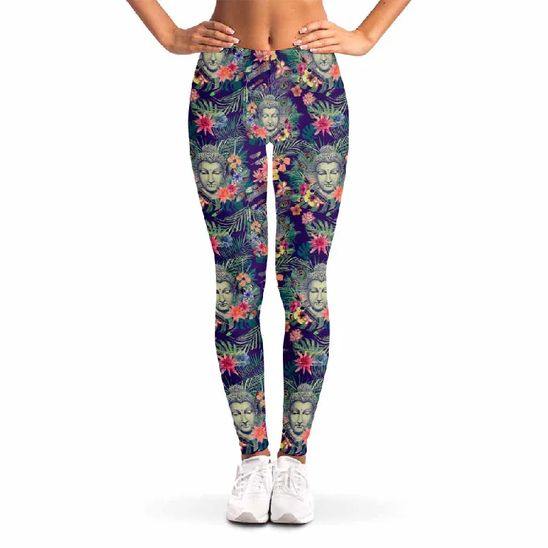 Tropical Buddha Print Women's Leggings