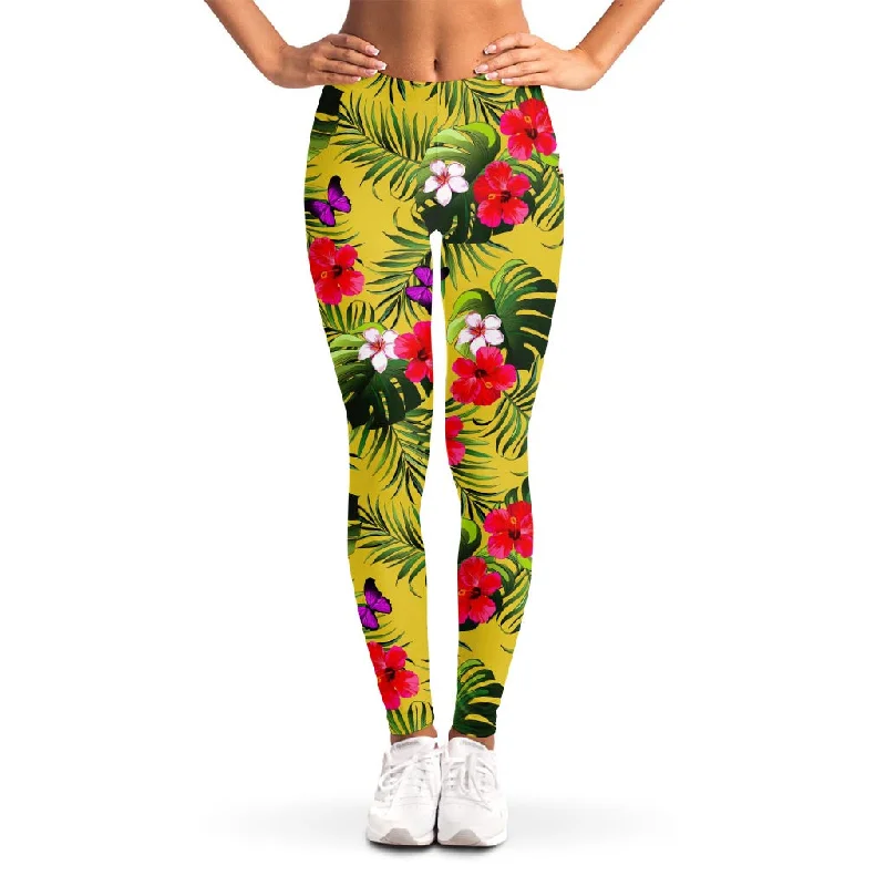 Tropical Exotic Hawaiian Pattern Print Women's Leggings