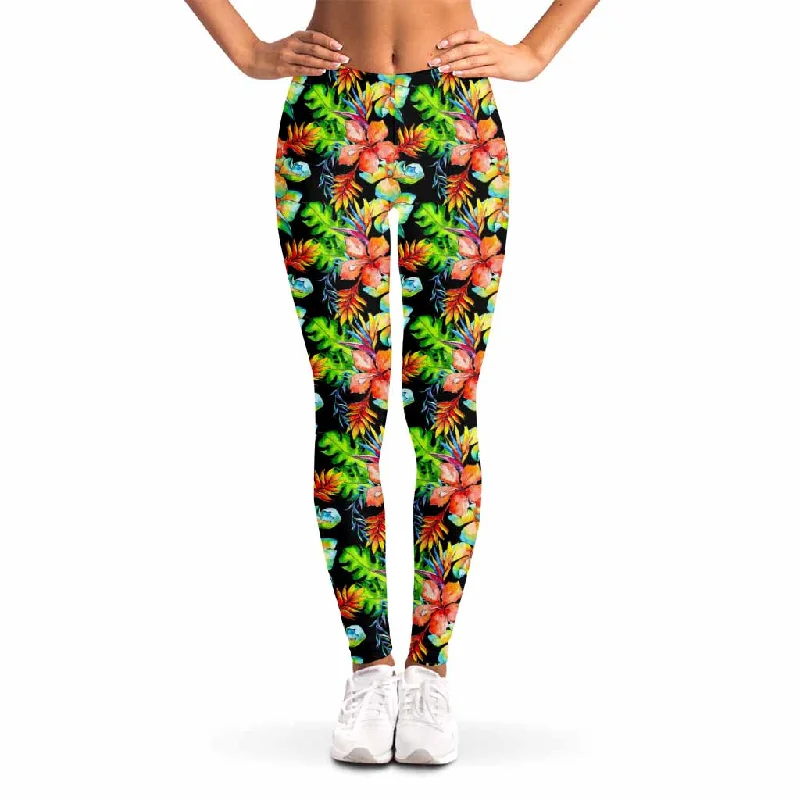 Tropical Hawaii Flowers Pattern Print Women's Leggings