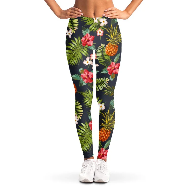 Tropical Hawaii Pineapple Pattern Print Women's Leggings