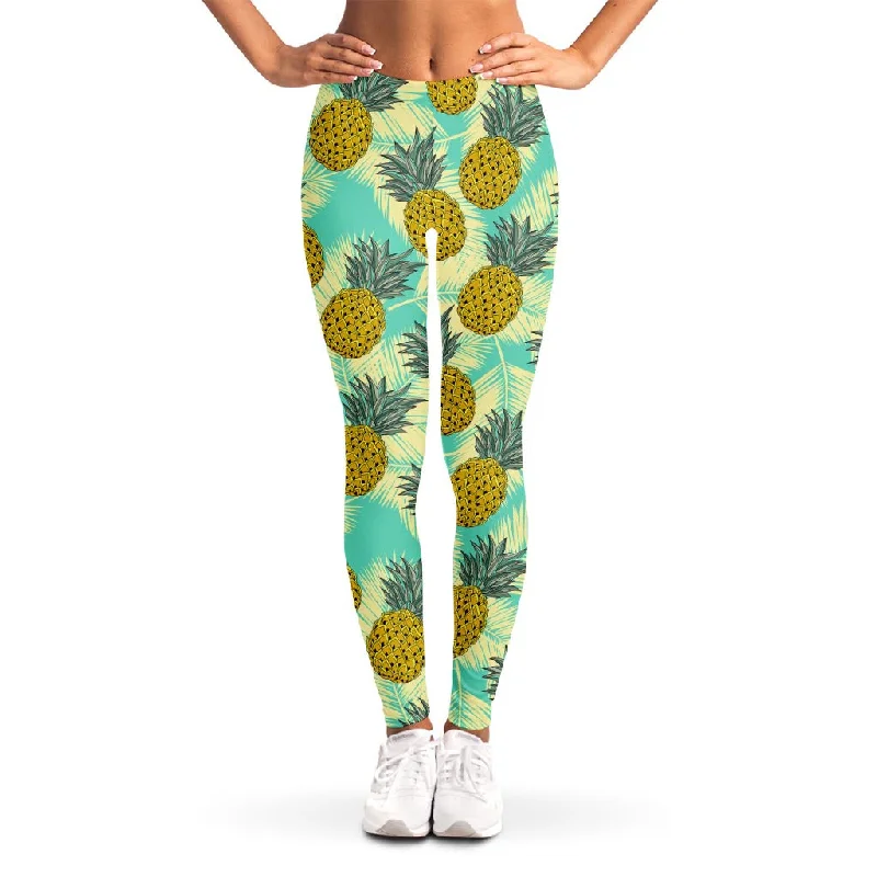 Tropical Vintage Pineapple Pattern Print Women's Leggings