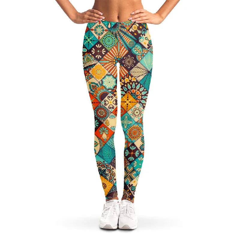 Vintage Mandala Bohemian Pattern Print Women's Leggings