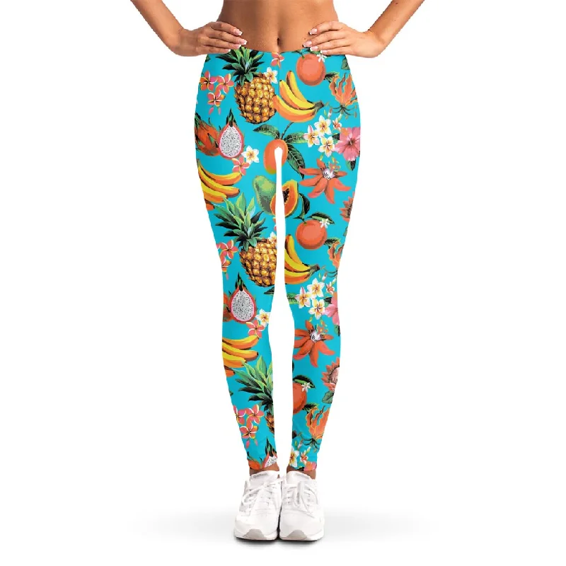 Vintage Tropical Fruits Pattern Print Women's Leggings