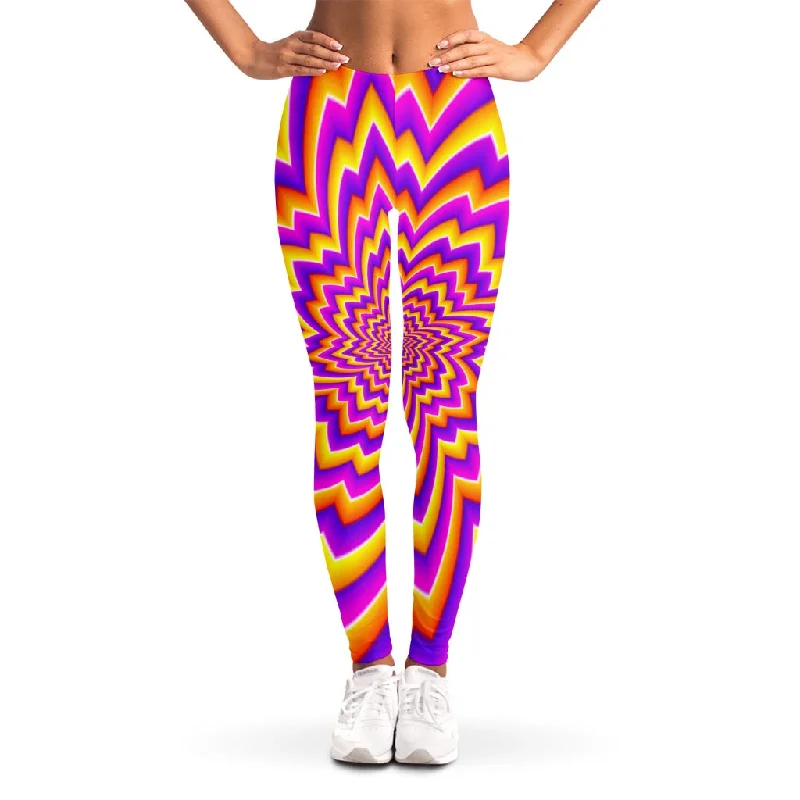 Yellow Expansion Moving Optical Illusion Women's Leggings