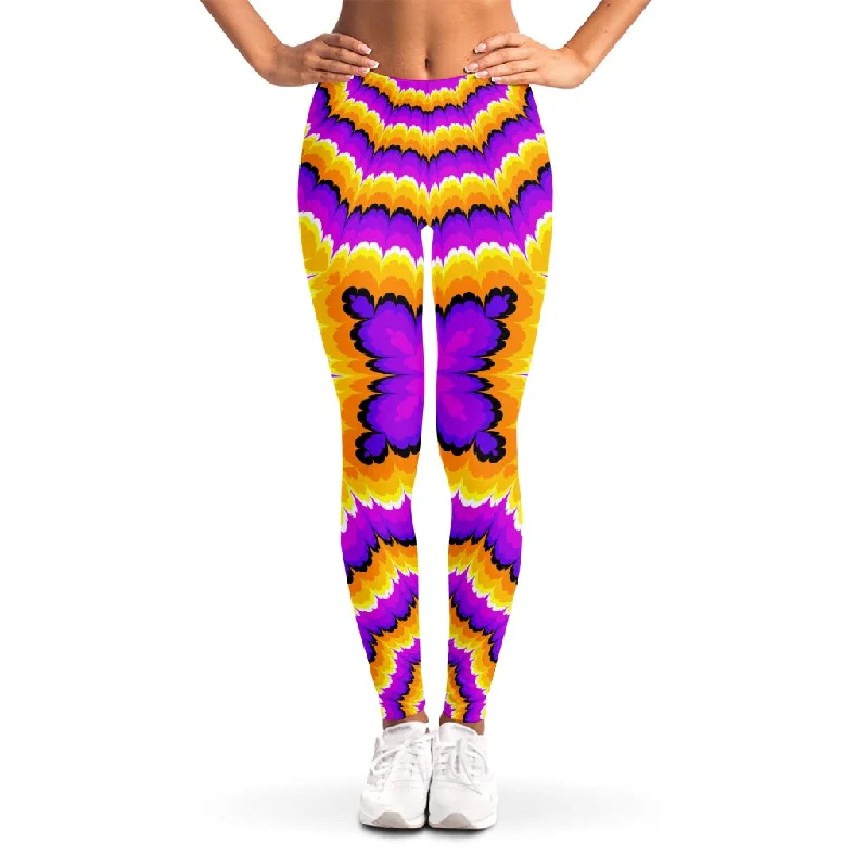 Yellow Explosion Moving Optical Illusion Women's Leggings