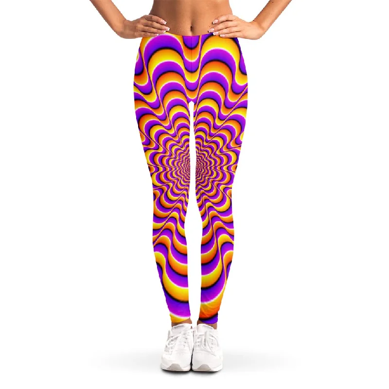 Yellow Splashing Moving Optical Illusion Women's Leggings