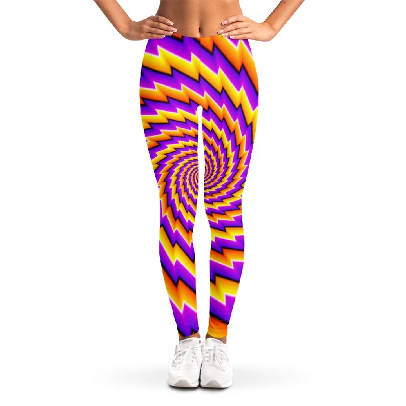 Yellow Twisted Moving Optical Illusion Women's Leggings