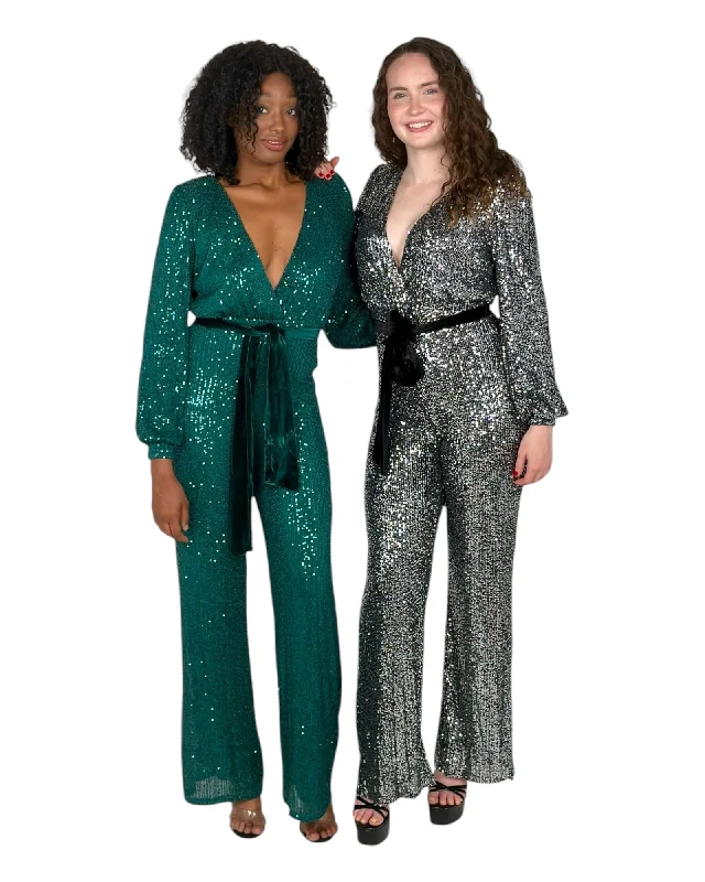 Emerald Green Sequin Jumpsuit