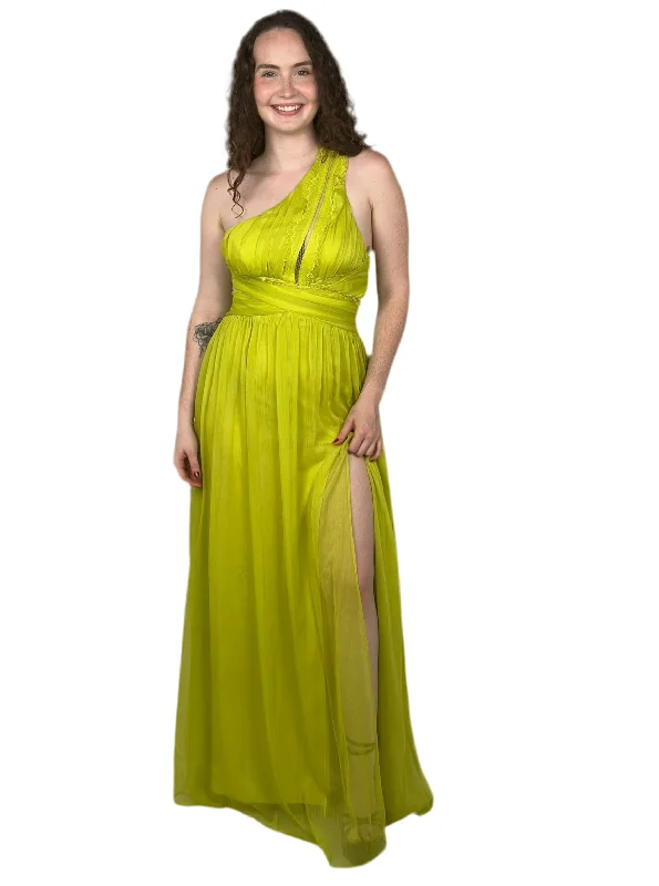 Chartreuse One Shoulder Maxi Dress