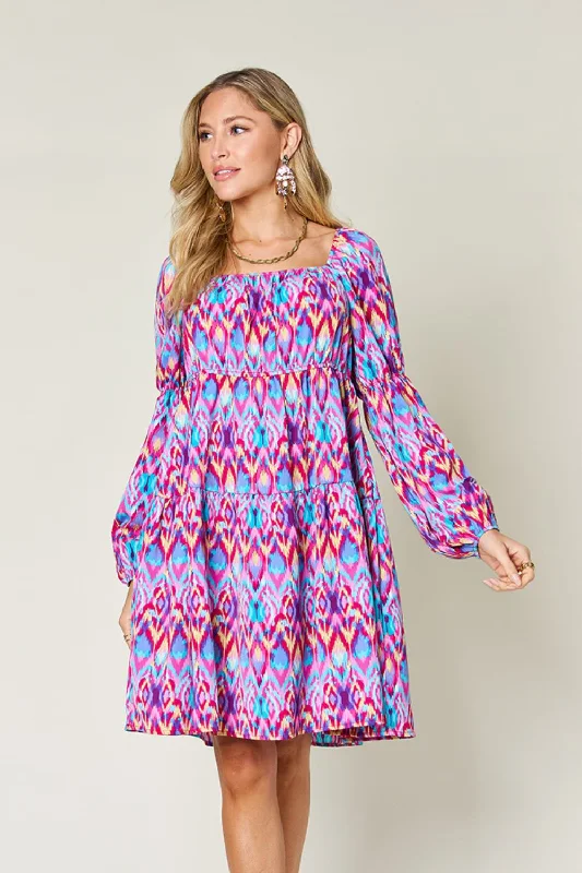 Juliette Full Size Printed Long Sleeve Dress