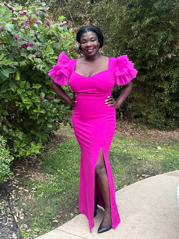 Hot Magenta Plus Size Maxi Dress