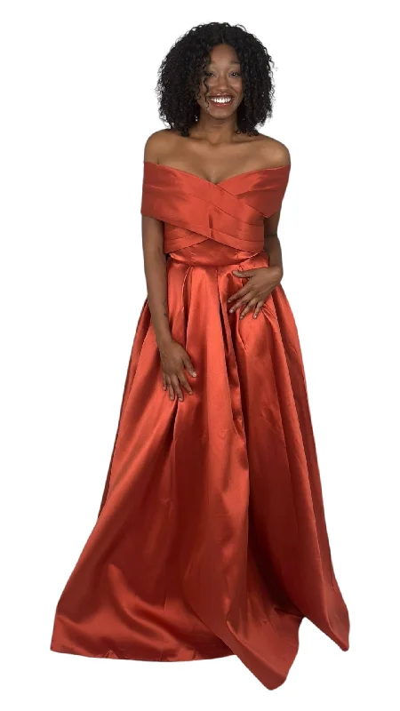 Terracotta Off Shoulder Maxi Dress