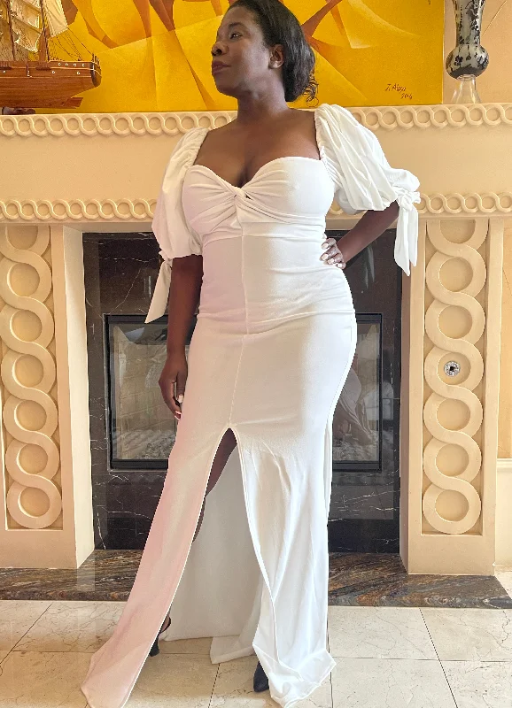 White Plus Size Maxi Dress